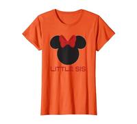 Disney Minnie Mouse Red Bow Icon Little Sis Sister Family T-Shirt, Damen, Orange, S