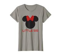 Disney Minnie Mouse Red Bow Icon Little Sis Sister Family T-Shirt, Damen, Schiefergrau, L