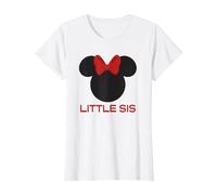Disney Minnie Mouse Red Bow Icon Little Sis Sister Family T-Shirt, Damen, Weiß, XL