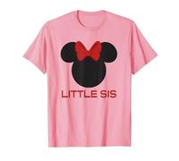 Disney Minnie Mouse Red Bow Icon Little Sis Sister Family T-Shirt, Herren, Rosa, M
