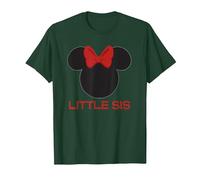 Disney Minnie Mouse Red Bow Icon Little Sis Sister Family T-Shirt, Herren, Waldgrün, M