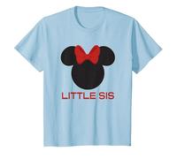 Disney Minnie Mouse Red Bow Icon Little Sis Sister Family T-Shirt, Kinder, Himmelblau, 152