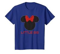 Disney Minnie Mouse Red Bow Icon Little Sis Sister Family T-Shirt, Kinder, Königsblau, 140