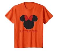 Disney Minnie Mouse Red Bow Icon Little Sis Sister Family T-Shirt, Kinder, Orange, 104