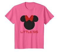 Disney Minnie Mouse Red Bow Icon Little Sis Sister Family T-Shirt, Kinder, Rosa Meliert, 140