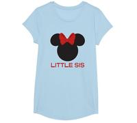 Disney Minnie Mouse Red Bow Icon Little Sis Sister Family T-Shirt, Mädchen, Himmelblau, M
