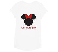 Disney Minnie Mouse Red Bow Icon Little Sis Sister Family T-Shirt, Mädchen, Weiß, M