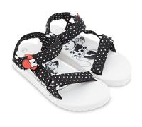 Disney Minnie Mouse Riemchensandalen für Damen, klassisch, Minnie Mouse, Doppelriemen, Schlupfsandalen, Weiß, Schwarz, 39/40 EU