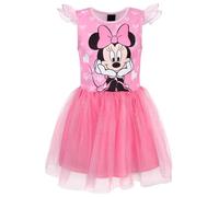 DISNEY Minnie Mouse rosa Tüllkleid mit kurzen Ärmeln, Mädchenkleid 6-7 Jahre