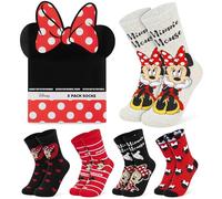 Disney Minnie Mouse Socken Damen 5er Pack, Lustige Farbenfrohe Strümpfe, Bequem & Weich, Geschenke für Frauen & Teenager (36/41 EU, Multi Minnie)