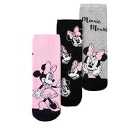 Disney Minnie Mouse Socken für Damen - Sneaker Frauen Strümpfe Rosa/Schwarz/Grau (3er Pack) (DE/NL/SE/PL, Numerisch, 39, 42, Regular, Regular, Rosa/Schwarz/Grau)