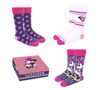 Disney Minnie Mouse Socken, Klassisches Minnie Design 3er Pack Socken für Erwachsene und Jugendliche, Damensocken Größe EU 36-41