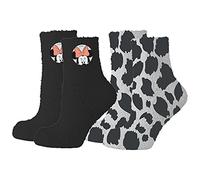 Disney Minnie Mouse Socken Kuschelsocken für Damen Sneaker Schwarz/Grau (2er Pack) Gr. 35-38