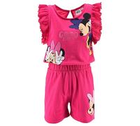 Disney Minnie Mouse Sommer-Outfit für Mädchen, Top mit Rouches und Shorts, 100 % Baumwolle