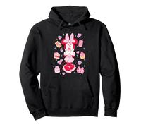 Disney Minnie Mouse Sweet Treats & Pink Hearts Coquette Pullover Hoodie