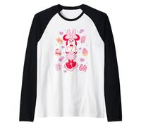 Disney Minnie Mouse Sweet Treats & Pink Hearts Coquette Raglan