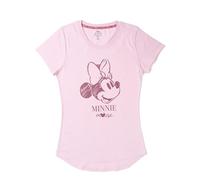 Disney Minnie Mouse T-Shirt für Damen Oberteil Frauen Shirt Top Rosa (DE/NL/SE/PL, Alphanumerisch, S, Regular, Regular, Rosa)