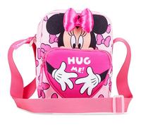 Disney Minnie Mouse Umhängetasche Mädchen Teenager, Kleine Tasche Verstellbar mit Reißverschlussfächern, Geschenke für Kinder (Rosa Minnie)