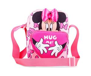 Disney Minnie Mouse Umhängetasche - Minnie Maus Tasche für Kinder mit Schultergurt und Frontfach für Alltag