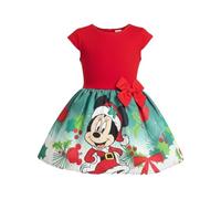Disney Minnie Mouse Weihnachts Kleid für Mädchen, Kurzarmkleid für Mädchen Weihnachtsmotiv, Größen 3 bis 8 Jahre (DE/NL/SE/PL, Alter, 3 Jahre, Regular, Multicolore)
