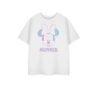 Disney Minnie Mouse Weißes Kurzarm-T-Shirt für Mädchen | T-Shirt mit Farbverlaufsgrafik für Kinder | Klassischer Charakter