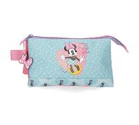 Disney Minnie My Happy Place Federmäppchen, dreifach, Blau, 22 x 12 x 5 cm, Polyester, blau, Estuche Triple, Dreifach-Etui
