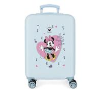 Disney Minnie My happy place Kabinenkoffer Blau 38x55x20 cm Starres ABS Seitliches Zahlenschloss 34L 2 kg 4 Doppelräder Handgepäck