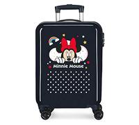 Disney Minnie Rainbow Kabinentasche, Blau, 37 x 55 x 20 cm, starrer ABS-Kombinationsverschluss seitlich, 34 l, 2,66 kg, 4 Doppelrollen, Handgepäck.