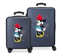 Disney Minnie Sunny Day Kofferset Blau 55/68 cms Hartschalen ABS Kombinationsschloss 104L 4 Doppelräder Handgepäck