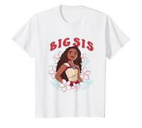 Disney Moana 2 Big Sis Oceania Floral Princess T-Shirt, Kinder, Weiß, 152