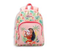 Disney Moana Mädchen-Rucksack mit tropischem Blumenmuster, gepolsterte Riemen, Reißverschlusstasche vorne und Hauptfach, Schultasche, Charakter-Merch
