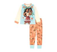 Disney Moana Mädchen-Schlafanzug | Langer Schlafanzug für Mädchen | Moana Pjs | Nachtwäsche Nachtwäsche Geschenke für Mädchen im Alter von 2 bis 12 Jahren, cremefarben, 5-6 Years