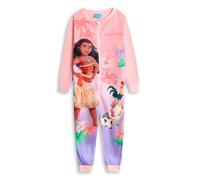 Disney Moana Mädchen-Strampelanzug in Rosa und Lila mit Reißverschluss | Langärmlige Nachtwäsche und Loungewear aus Mikrofleece | Charakter-Pyjamas für die Schlafenszeit und zu Hause | Kinder-Merch