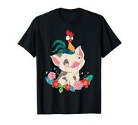 Disney Moana Pua And Hei Hei Floral Star Portrait T-Shirt