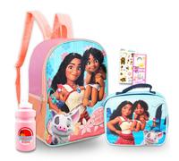 Disney Moana Rucksack mit Lunchbox-Set - Paket mit 38,1 cm Rucksack, Lunchtasche, Aufkleber, Wasserflasche und mehr, Moana Schultasche für Mädchen, Kinder, Mehrfarbig, Moana Backpack for School