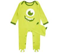 Disney Monster Ag Onesie Mit Hut | Monsters Inc Strampler Und Hut Satz | Schlafanzüge Baby Mike Wazowski | Grün 80