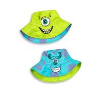 Disney Monsters Inc Wende-Fischerhut für Kinder | Grün mit Mike Wazowski & Blau mit Sulleys Gesicht | Lässiges Sonnenschutz-Accessoire | Unisex-Charakterhut