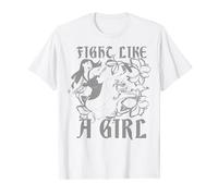 Disney Mulan Fight Like A Girl Outline Portrait T-Shirt