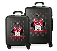 Disney My Pretty Bow Kofferset Schwarz 55/68 cm Hartschale ABS seitlicher Zahlenschloss 104L 2,66 kg 4 Doppelrollen Handgepäck