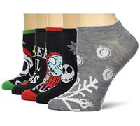 Disney Damen Nightmare Before Christmas No Show, 5er-Pack Lässige Socken, Holiday Red, 42-44.5 EU