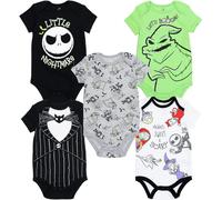 Disney Nightmare Before Christmas Sally Jack Skellington Baby-Bodys für Mädchen, 5er-Pack, Mehrfarbig, 0-3 Monate