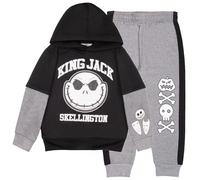 Disney Nightmare Before Christmas Jungen Passende Sets Pullover Hoodie und Jogger Fleece Set Jack Skellington Graphic Logo, schwarz / grau, 7