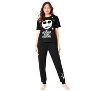 Disney Nightmare Before Christmas Pyjama für Damen und Teenager - Weihnachten Damen Schlafanzug S-2XL (Schwarz/Christmas, M)