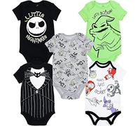 Disney Nightmare Before Christmas Sally Jack Skellington Baby-Body für Neugeborene bis Kleinkinder, 5er-Pack, Multi, Neugeboren Schwarz-e28