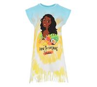 Disney Oceania Kleid mit Fransen für Mädchen, Motiv Vaiana Born to Voyage, 100% Baumwolle, mehrfarbig mit tropischem Druck, türkis, 6 Jahre
