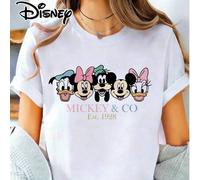 Disney Official Authorization | Street Casual Short-Sleeve T-Shirt, Printed With The Iconic Character Heads Of Donald Duck, Minnie Mouse, Goofy, Mick