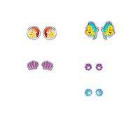 Disney-Ohrring-Set mit die Schöne und das Biest oder Arielle, die Meerjungfrau aus Messing für Mädchen, Disney-Schmuck