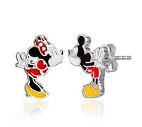Mickey und Minnie Maus Küssen, Sterling Silber Ohrstecker mit Zirkonia, Geschenk für Mädchen und Damen (Mickey und Minnie 1)