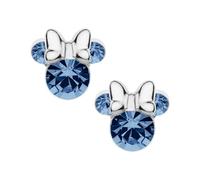 Disney Ohrstecker Minnie Maus mit Geburtsstein, Sterlingsilber 925, Blau Zirkonia, für Damen, Offizieller Disney Schmuck