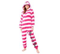 Disney Onesie Damen - Stitch Einteiler Pyjama - Eeyore, Minnie, Maleficent Schlafanzug Onesie - Größen von S-XXL (Rosa Cheshire Cat, L)